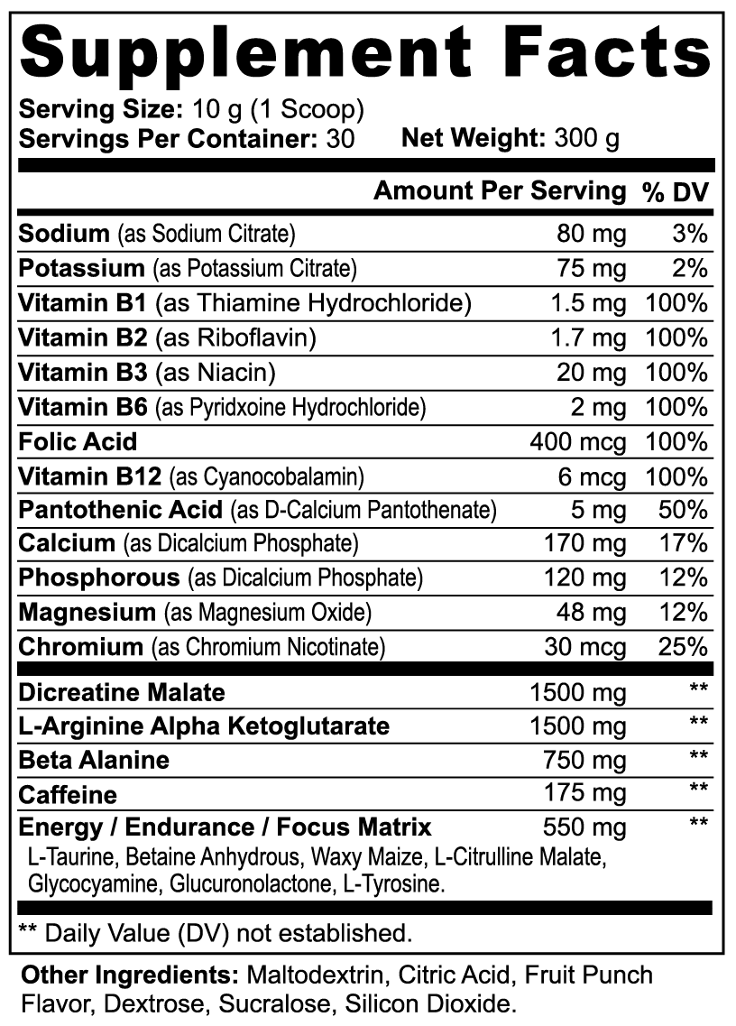 Schmidt's PreWorkout (Miami Punch)