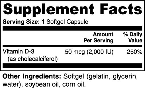 Schmidt's Vitamin D3 2,000 IU