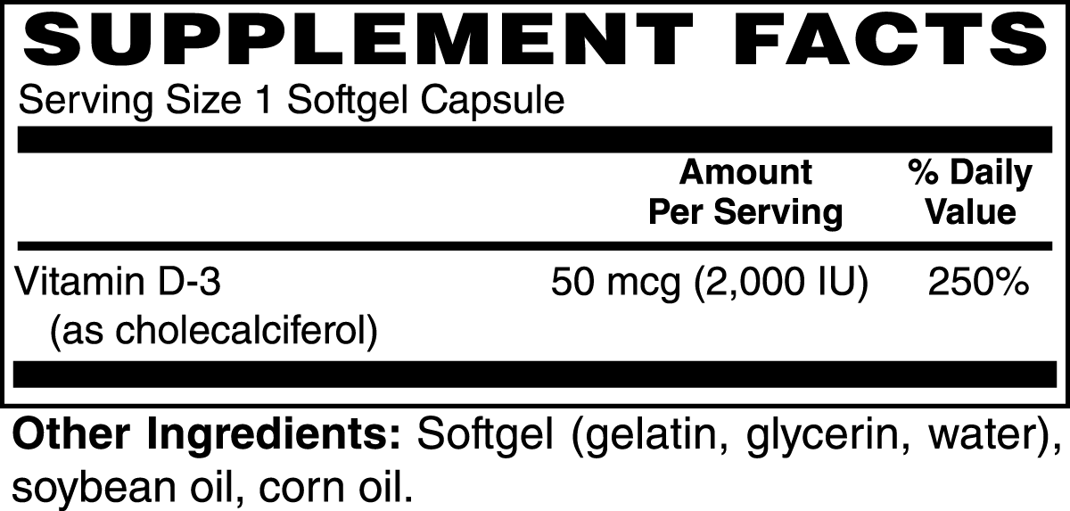 Schmidt's Vitamin D3 2,000 IU